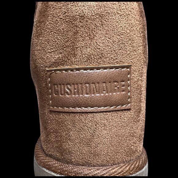 CUSHIONAIRE Kenzie W 8.5 Suede Tan Platform Booties Hidden Wedge Extra Height - Picture 11 of 14